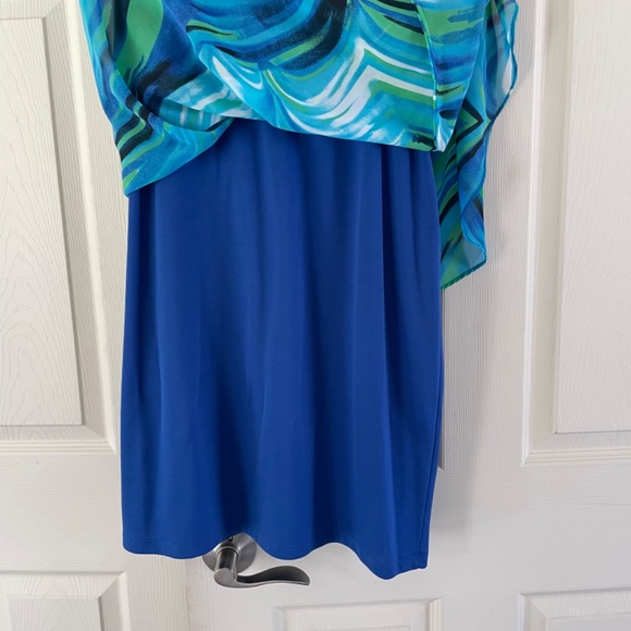 Breezy, Summer hi-low maxi Dress semi-formal, Sheer over short lining Size Large - Picture 2 of 7